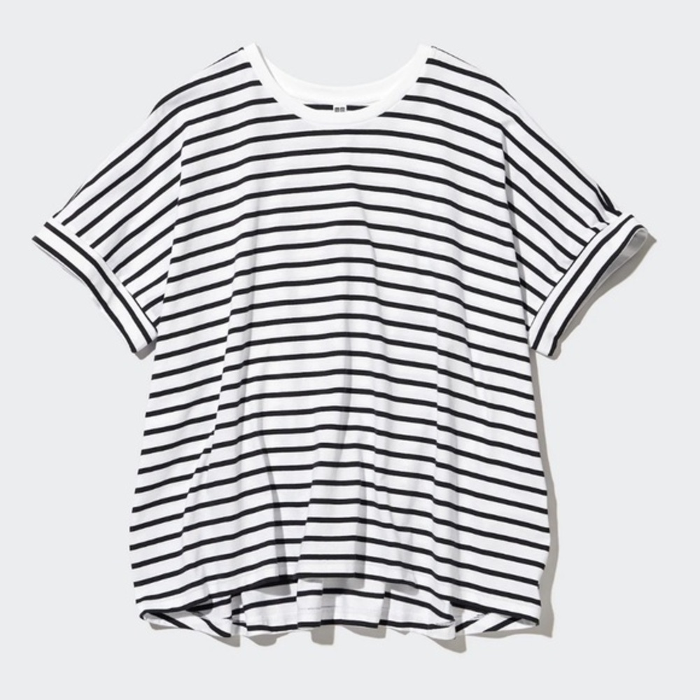 Uniqlo oversized short sleeve striped Tshirt top